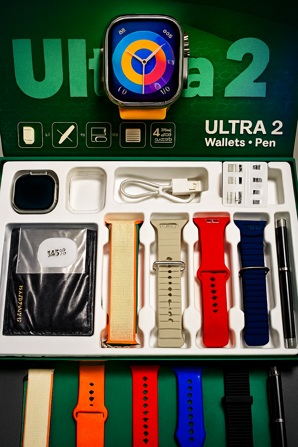 New Model S200 Smart Watch – Full Display with Original Strap, Wallet Feature &amp; Protective Cover