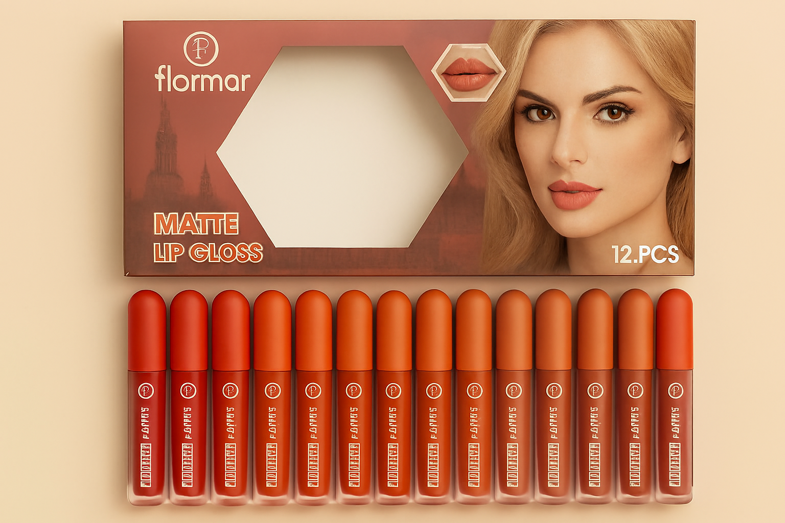 Nude Shades High Pigmented Lipgloss – Set of 6 &amp; 12 Creamy Long-Lasting Glosses | Moisturizing, Smooth Finish &amp; Everyday Wear - Pack Of 6