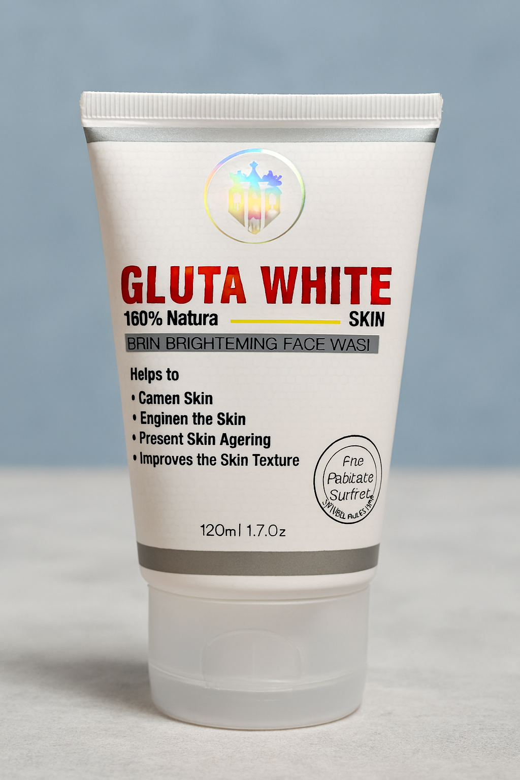 Gluta Skin Brightening Face Wash 120ml – Gentle Deep Cleanser for Radiant, Clear &amp; Smooth Skin, Removes Dirt, Oil &amp; Impurities