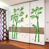 Creative Green Bamboo Wall Stickers Pastoral Style Plane Poster Decals Diy Removable Waterproof Wallpaper For Living Room Decor Xh0779 size 60x90  xh0779c