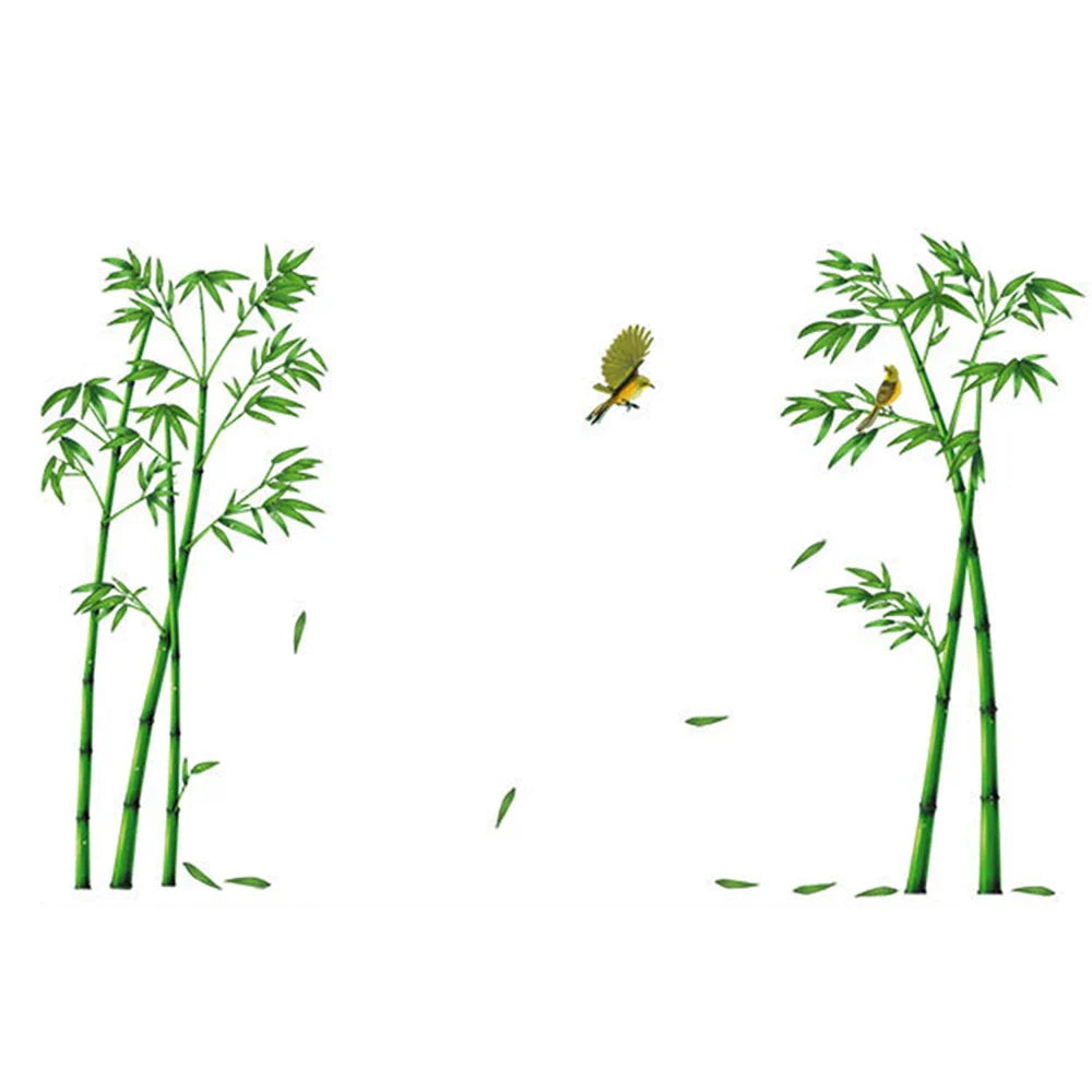 Creative Green Bamboo Wall Stickers Pastoral Style Plane Poster Decals Diy Removable Waterproof Wallpaper For Living Room Decor Xh0779 size 60x90  xh0779c