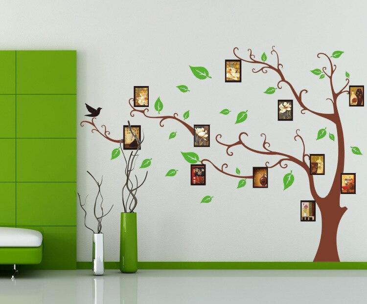 DIY transparent PVC wall stickers ]Abrown tree photo series of three generations of wall stickers wall stickers size  60x90 ay803