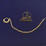 Beautyfull golden nose nath crustal one line osm style nath for non pierced nose