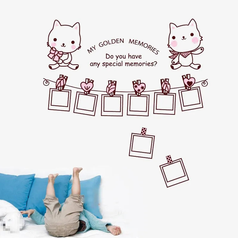 Photo Frame Wall Stickers Home Decor Cute Decals Quotes Kids DIY Adesivo de Parede Removable Mixable size 60x90 ay852
