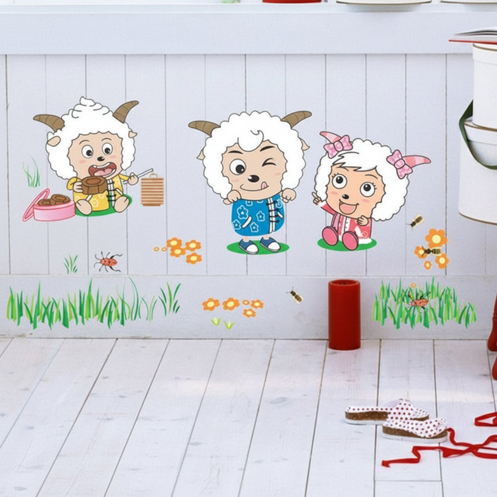 Happy Sheep Removable Wall Stickers DIY Kid's Child Room Decor Decal lm1002 size 25x45