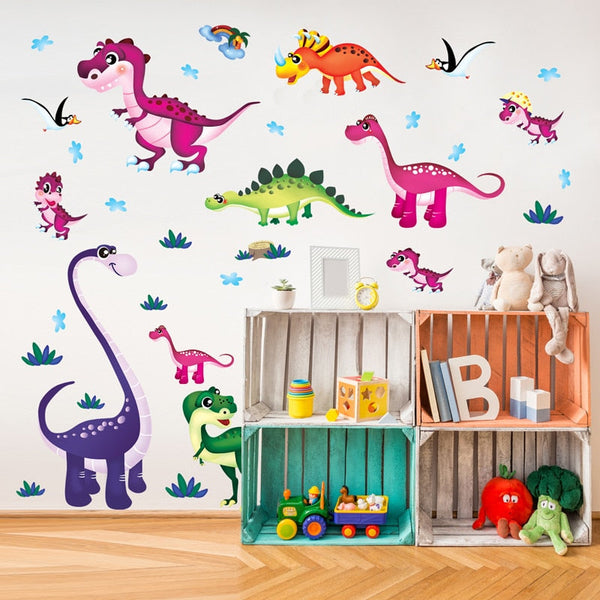 abc1045 Wall Stickers Children Room Home Decor Dinosaur Vinyl Kids Room Decal Baby Nursery Decor