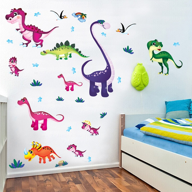 abc1045 Wall Stickers Children Room Home Decor Dinosaur Vinyl Kids Room Decal Baby Nursery Decor