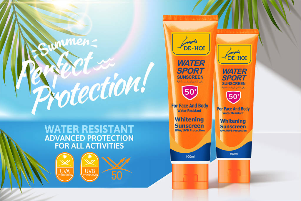 De-Hoi Water-Resistant Whitening &amp; Moisturizer Sunblock Sunscreen | Sun Protection + Skin Brightening | Lightweight &amp; Hydrating for Face &amp; Body