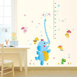 Elephant Child Height DIY Vinyl Wall Stickers For Kids Rooms Home Decor Art Decals 3D Poster Wallpaper Decoration - sk9111