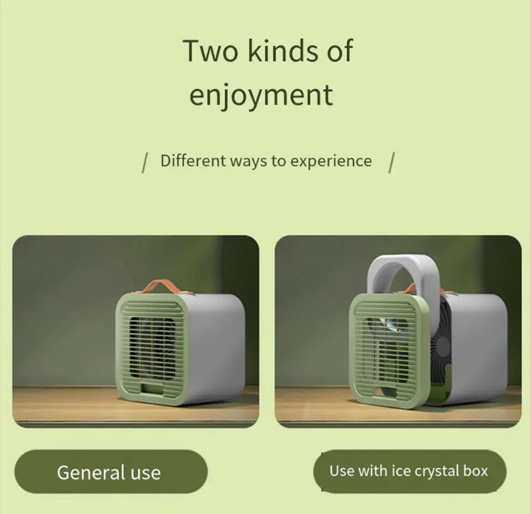 Portable Desktop Air Conditioning Fan | Three Gears Adjustable Strong Cold Air Fast Cooling USB Fan for Indoor Rechargeable (Random Colour)