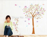 JM7250AB Owl Tree Wall Stickers for Kids Rooms 2pcs=1set Large Home Decor