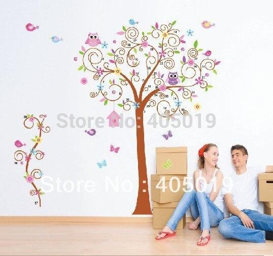 JM7250AB Owl Tree Wall Stickers for Kids Rooms 2pcs=1set Large Home Decor