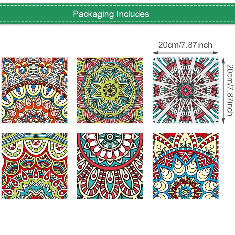 Premium Mosaic Self Adhesive Wallpaper Sticker, PVC 2D Waterproof Oilproof Ceramic Tiles Stickers Toilet Tile Wall Paper Wall Tiles 8"x8" (6 Sheets)  JM710