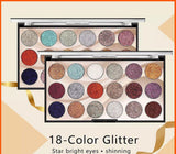 Mocallure Professional 18-Color Glitter Eyeshadow Palette – Bold, Shimmering Shades for Every Look