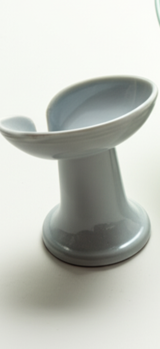 Ceramic Soap Holder with Drain – Elevated Design Bathroom Sink Dish for Bar Soaps - Grey