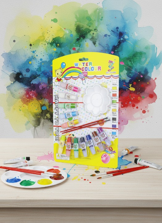 Water Color Painting Set with Brushes and Palette – Vibrant Watercolor Paints, High-Quality Brushes, and Mixing Palette for Artists, Students, and Hobbyists