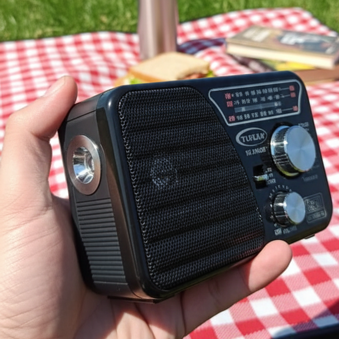 YUEGAN YG-518URT 3-Band Portable Radio with USB/TF MP3 Player, Aux Input, Flashlight &amp; Rechargeable Battery – AM/FM/SW