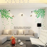 Green Plant TV Background Wall Decorations Decals Pastoral Style Home Decor Wall Stickers Living Room Decor  3D Wallpaper