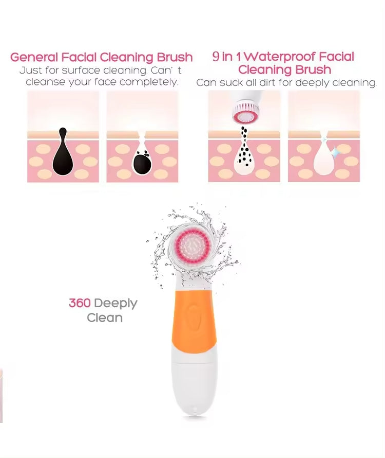 CNAIER 7 in 1 Facial Massager and Facial Cleansing Set