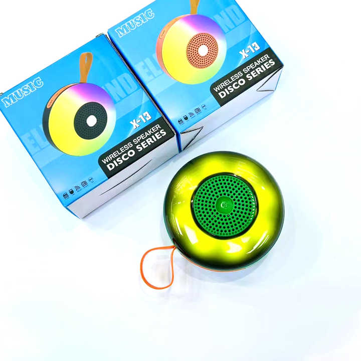 RGB wireless stereo subwoofer mini speakers with FM radio sound activated led portable bluetooth speaker support TF/USB function (Random Color)