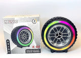 X-502 RGB Wheel-Shaped Wireless Speaker with Subwoofer Portable USB/BT Card Playback for Parties Computer Use