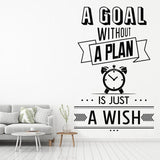 A Goal Without A Plan is just a wish Quote Wall Sticker Office Work Encourage Office Decor Meeting Room Art Word Decals