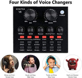 Podcast Mic Set With Live Sound Card,condenser Microphone With Rechargeable 12 Kinds Of Auxiliary Background For Karaoke Singing, Youtube Recording