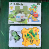 Puzzle Track Car Play Set / DIY Building Block Train Rail Car Toy Puzzle Race Track (random design )