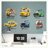 Cartoon car road track creative wall sticker for kids rooms nursery children's room decor on the wall car murals Child gift size 45x30 xh3215