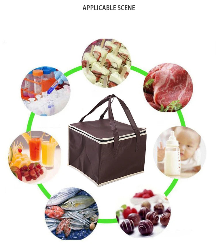 Portable Lunch Cooler Bag Folding Insulation Picnic Ice Pack Food Thermal Bag (random color)