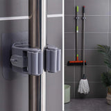 Pack of 3 Mop and Broom Self Adhesive Holder Wall Mount Magic Hanger Organizer Cleaning Tools Storage Mop Rack (Random Color)