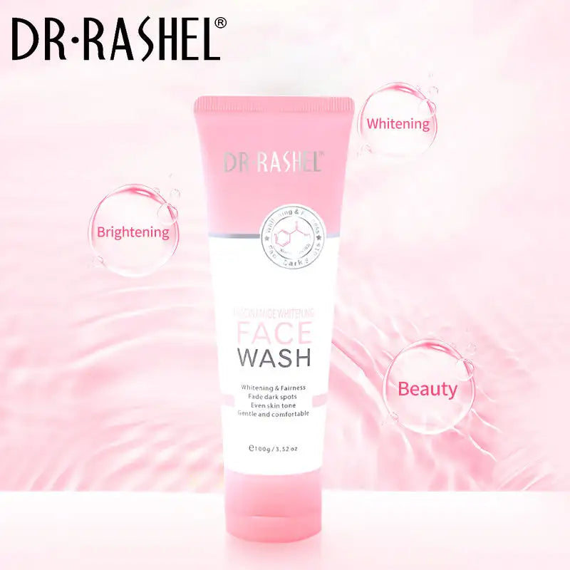 DR RASHEL Niacinamide Whitening Fade Dark Spots Face Wash | Brightening Lightening Facial Clean, 100g