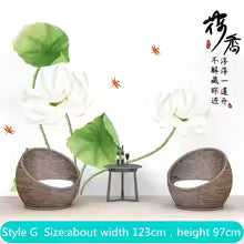 Chinese Style Exquisite Vase Flower Wall Sticker 3D Decal For Living Room Porch Background Wallpaper Painting Mural Stickers 1PC size 60x90 sk9338