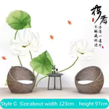 Chinese Style Exquisite Vase Flower Wall Sticker 3D Decal For Living Room Porch Background Wallpaper Painting Mural Stickers 1PC size 60x90 sk9338