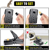 Best Seller  Catcher Automatic Spring Reusable Plastic Black Rat Mice Mouse Traps