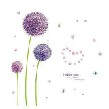 Flowers wall stickers - Dandelions - Butterflies ay7129
