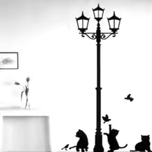 Creative DIY Popular Ancient Lamp Cats and Birds Wall Sticker Cartoon Wall Mural Home Decor Room Kids Decals Wallpaper size 50x70  dm570100