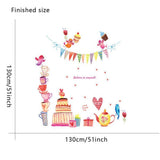 ABC1062 Hand-painted Bird Cartoon Wall Sticker - Multi