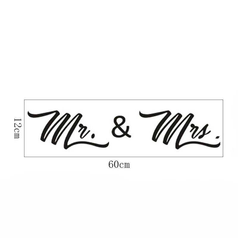 【BestGO】1Pc PVC Wall Stickers Mr. & Mrs. Wall Sticker Removable DIY Decal For Living Room Home Wedding Decor size 30x60 dzr2022
