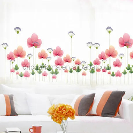 China Supplier Removable Beautiful Flower Vinyl Wall Paper Sticker For Room Decoration size 60x90 ay928