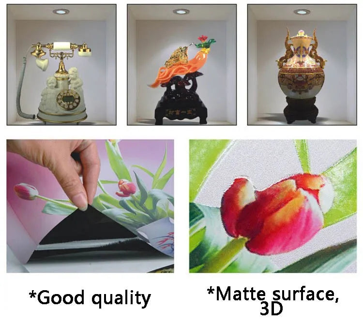 Chinese ceramic vase vinyl 3D wall stickers wall decals home decoration for living room adesivo de parede posters wall sticker size 30x33 z-004
