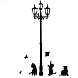 Creative DIY Popular Ancient Lamp Cats and Birds Wall Sticker Cartoon Wall Mural Home Decor Room Kids Decals Wallpaper size 50x70  dm570100