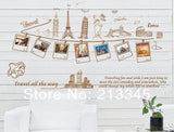 Large Size Wall Decal Creative Combination World Travel Wall Stickers for Home Decoration ay9011