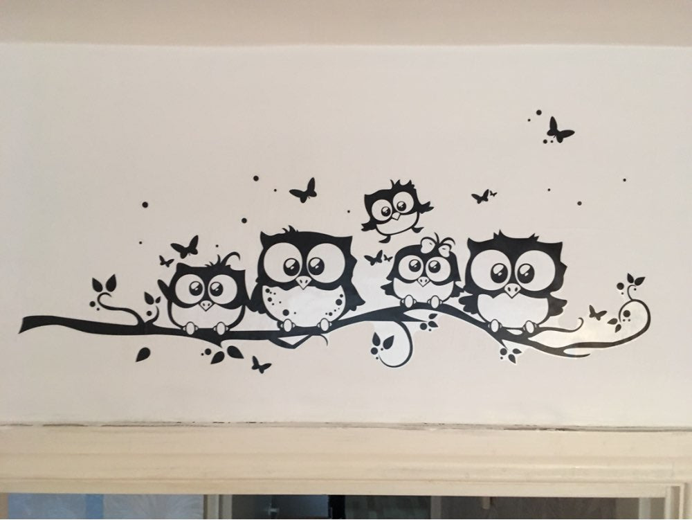 Aqm026 ANIMAL PRINT OWL WALL STICKERS *IN STOCK (SPECIAL PREBOOK)