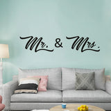 【BestGO】1Pc PVC Wall Stickers Mr. & Mrs. Wall Sticker Removable DIY Decal For Living Room Home Wedding Decor size 30x60 dzr2022