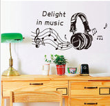 Beat headphones big headpohones music helmets music note wall sticker home decor AY7133
