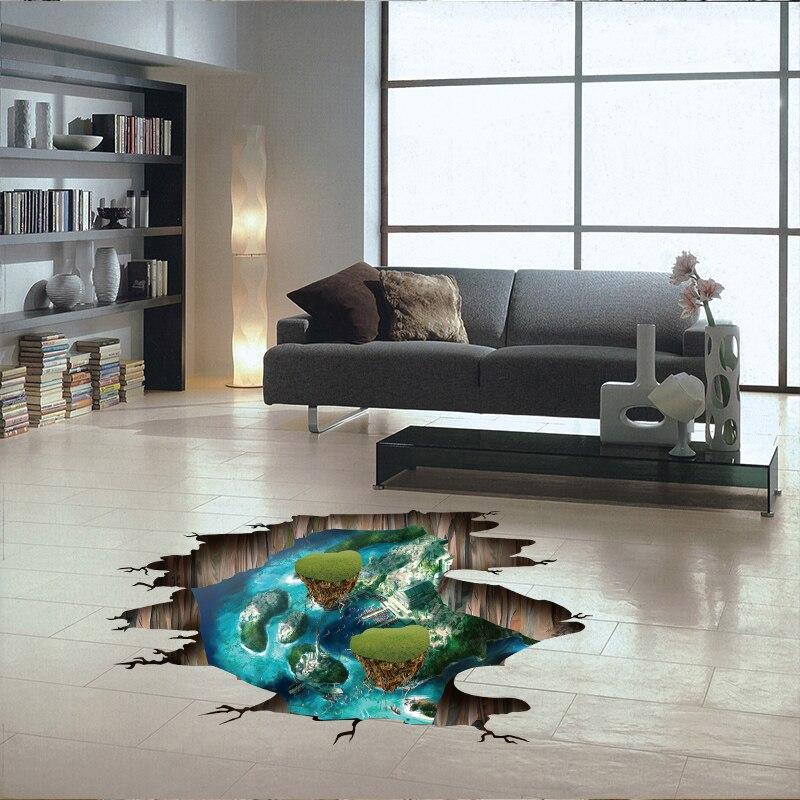 XL8308 3D Symphony Island Wall Stickers For Kids Rooms Bedroom Living Room Ceiling Floor Home Decor Children Wall Decals