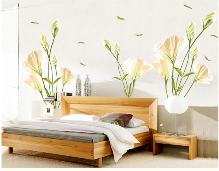 flowers wall stickers home decorations removable PVC transparent stickers floral decals tv background mural art AY9152