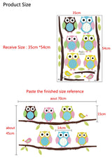 LM1403 Cartoon Children's Home Room Bedroom Decorative Cute Owl Animal Wall Sticker