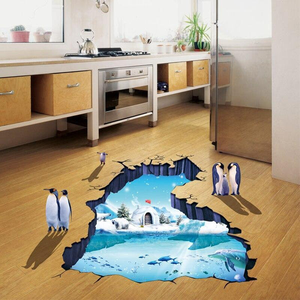 XL8303 SNOW N PINGUIN 3D wallsticker wall sticker stiker dinding